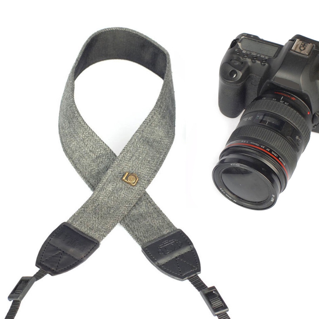 Dây đeo vai máy ảnh màu đen cho Nikon Sony SLR DSLR Canon Stripe