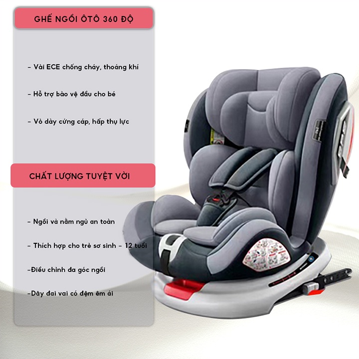 Ghế Ngồi Ôtô Cho Bé, An Toàn Đa Năng 3 Chế Độ, Bảo Hành 12 Tháng, Nhập Khẩu Từ Đức, Ghế Ô tô Đi đường cho bé
