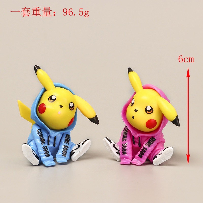 [ Ảnh thật ] Mô hình Pikachu Ngồi Mặc Hodie - phụ kiện trang trí