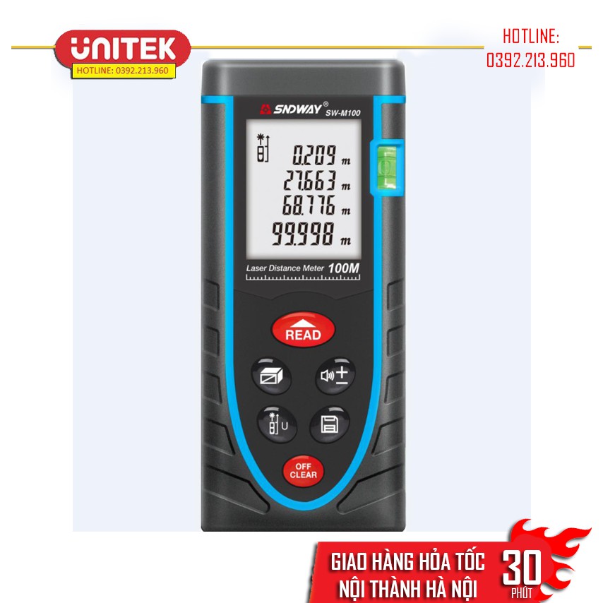 Thước đo khoảng cách bằng tia laser SNDWAY phạm vi 100m (SW-M100)