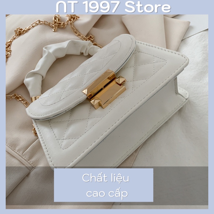 Túi sách nữ đeo chéo kẹp nách thời trang mini dây xích