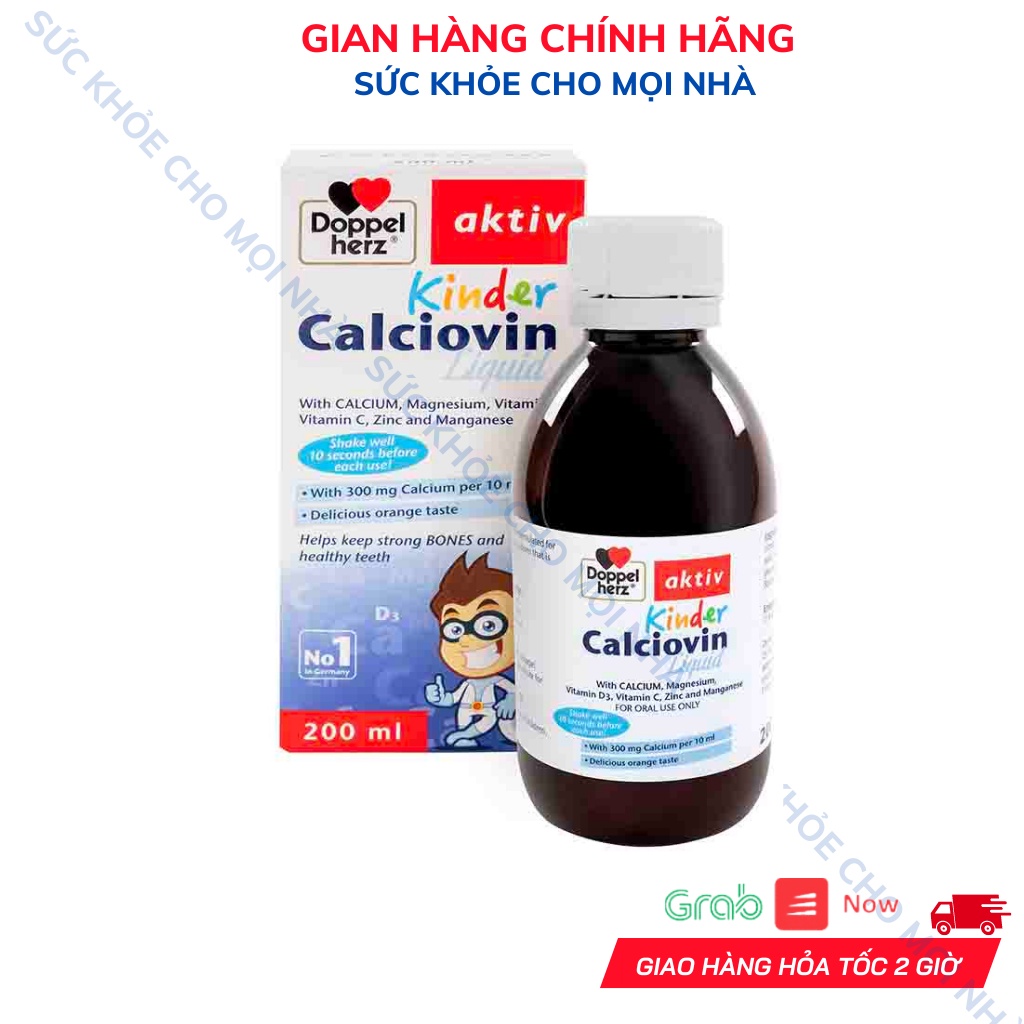 Doppelherz Aktiv Kinder Calciovin Liquid.Siro Bổ Sung Canxi Hữu Cơ Cho Bé