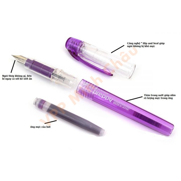 Bút Máy Học Sinh Nhật Bản Preppy 03 - Nét 0.3mm - Ngòi Siêu Bền, Viết Cực Êm Tay