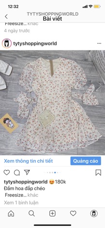 Đầm hoa đắp chéo