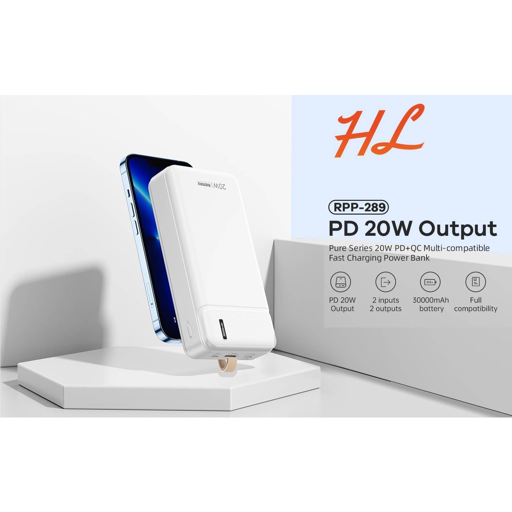 Pin Dự Phòng Sạc Nhanh Remax RPP-289 00000mAh - Sạc Nhanh QC 18W và PD20W - Hunglongpc