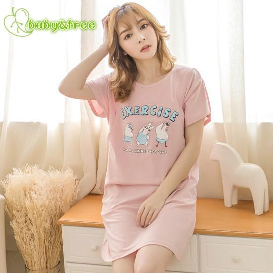 Đầm điều dưỡng tay ngắn xinh xắn cho mẹ bỉm sữa