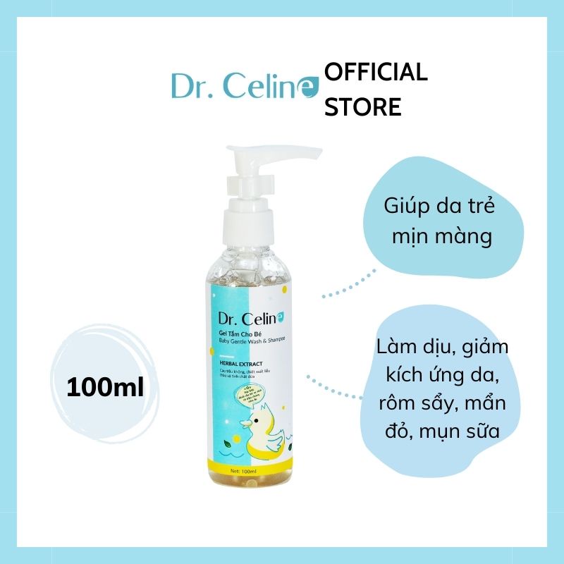 Gel tắm cho trẻ em và trẻ sơ sinh Dr. Celine 100ml