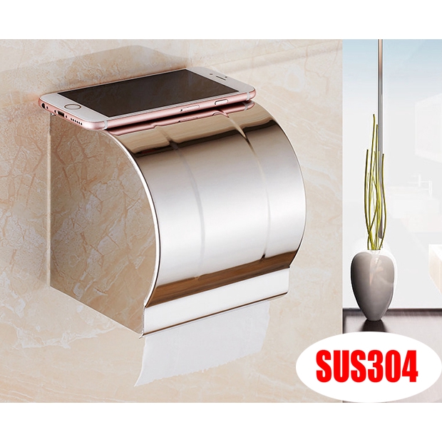 Hộp đựng giấy vệ sinh inox gắn tường cao cấp, chống ướt giấy không hoen gỉ trong môi trường chất tẩy rửa 9362