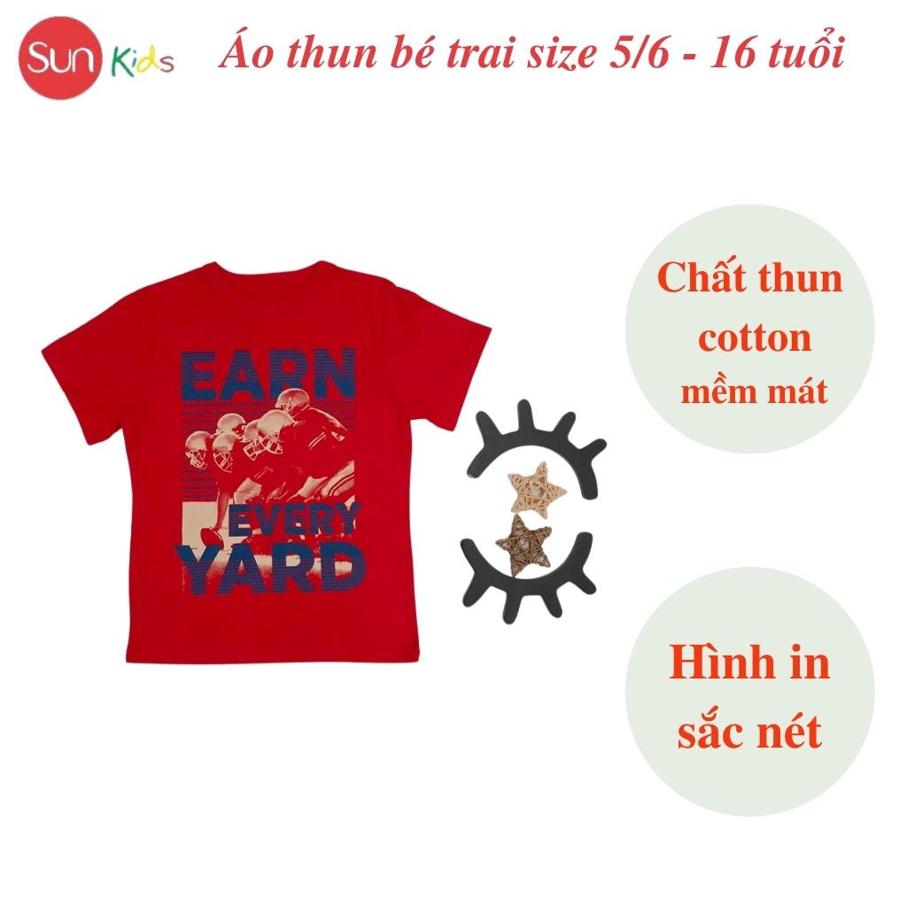 Áo thun bé trai xuất xịn, áo phông cho bé trai, chất cotton, size 5,6-16 tuổi,  - SUNKIDS