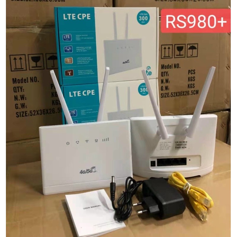 Bộ Phát Wifi 3G 4G CPE RS980 Tốc độ 150Mbps. Kết nối 32 user -Hỗ Trợ 2 Cổng LAN