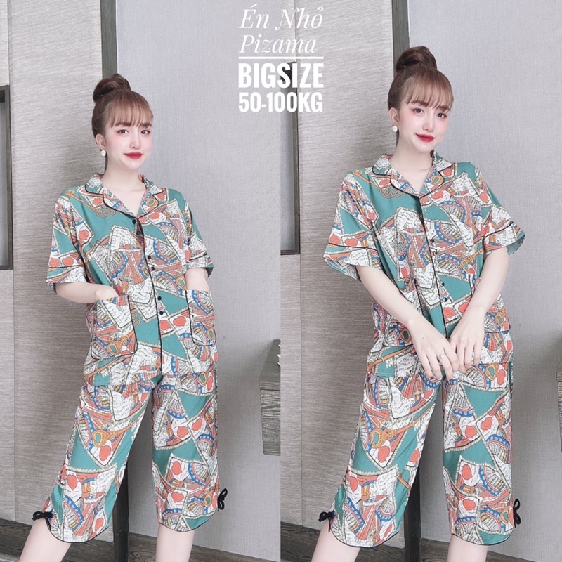 Bigsize Ren Lửng  Lụa 50-110kg đồ bộ Pijama