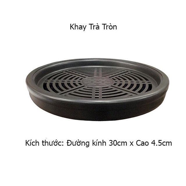 Khay trà đựng ấm chén nhựa giả gỗ Song Long Plastic nhiều kích cỡ