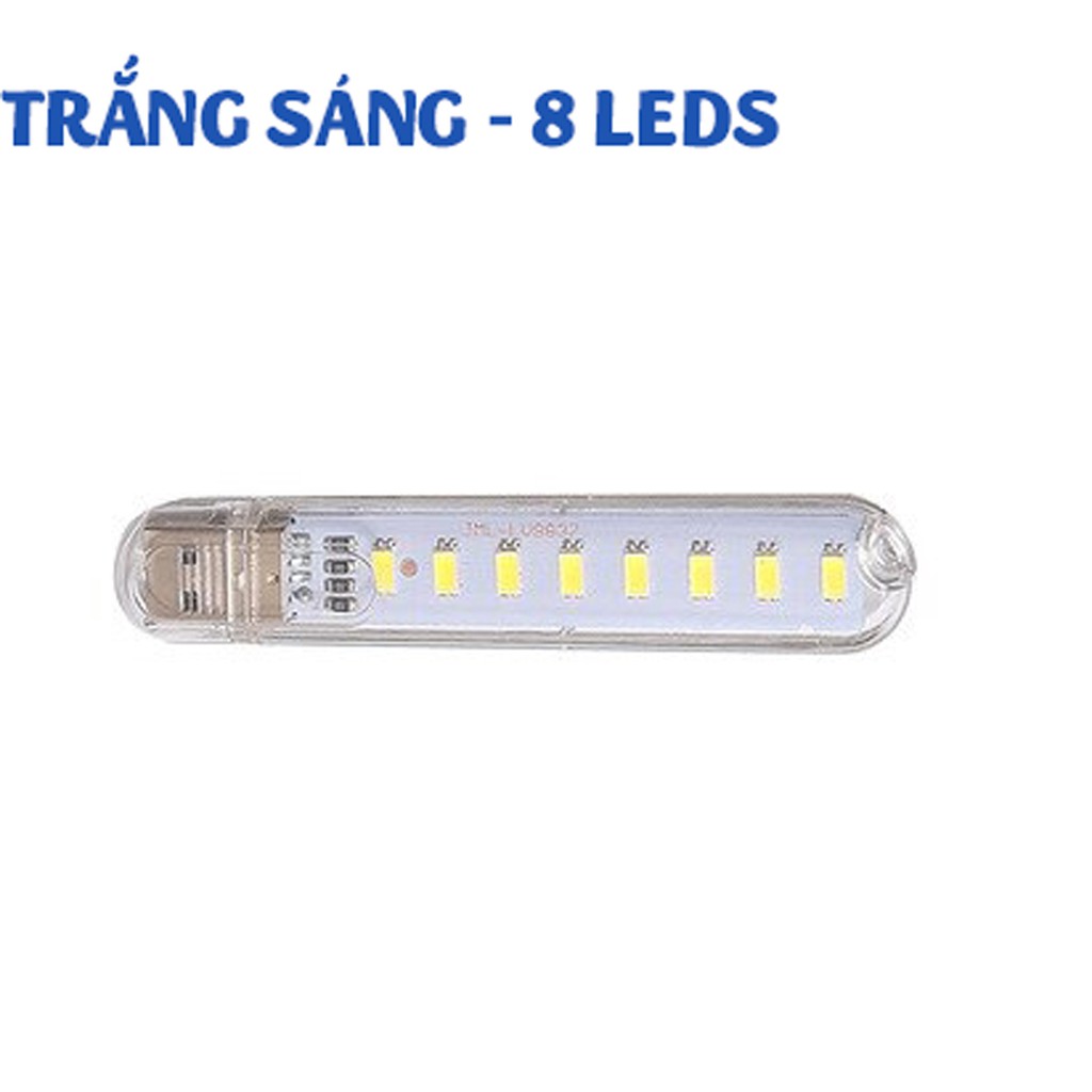 Thanh Đèn 8 Bóng LED Mini Siêu Sáng Cắm Cổng USB Thích Hợp Để Bàn Học, Đọc Sách Dự Trữ Khi Mất Điện