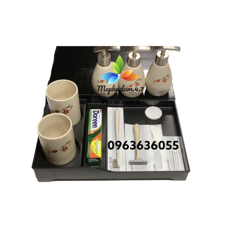 [100] Bàn chải lúa mạch kèm kem đánh răng(túi trắng sữa) cho khách sạn, resort, homestay, nhận in logo