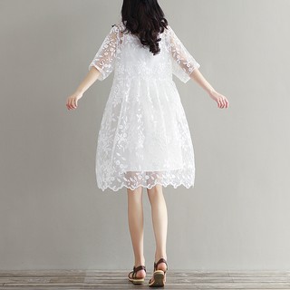 Đầm ren trắng thêu 320