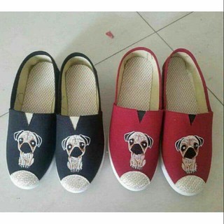 Giày slip on hình chim, chó