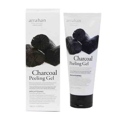 Tẩy tế bào chết Arrahan Charcoal Peeling Gel 180ml chính hãng, chiết xuất từ than hoạt tính - Amora Skinlab