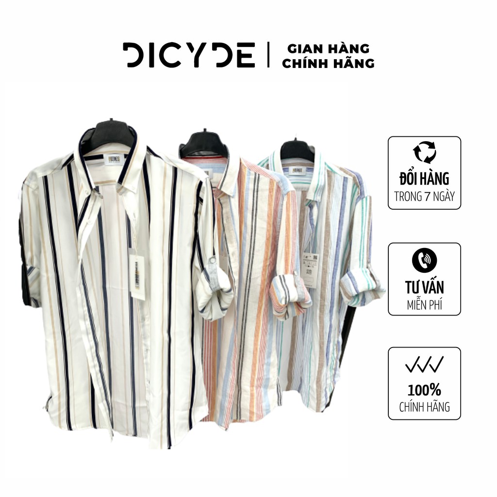 Áo sơ mi dài tay kẻ xọc linen cao cấp DICYDE VI1.BH.D.UD.02
