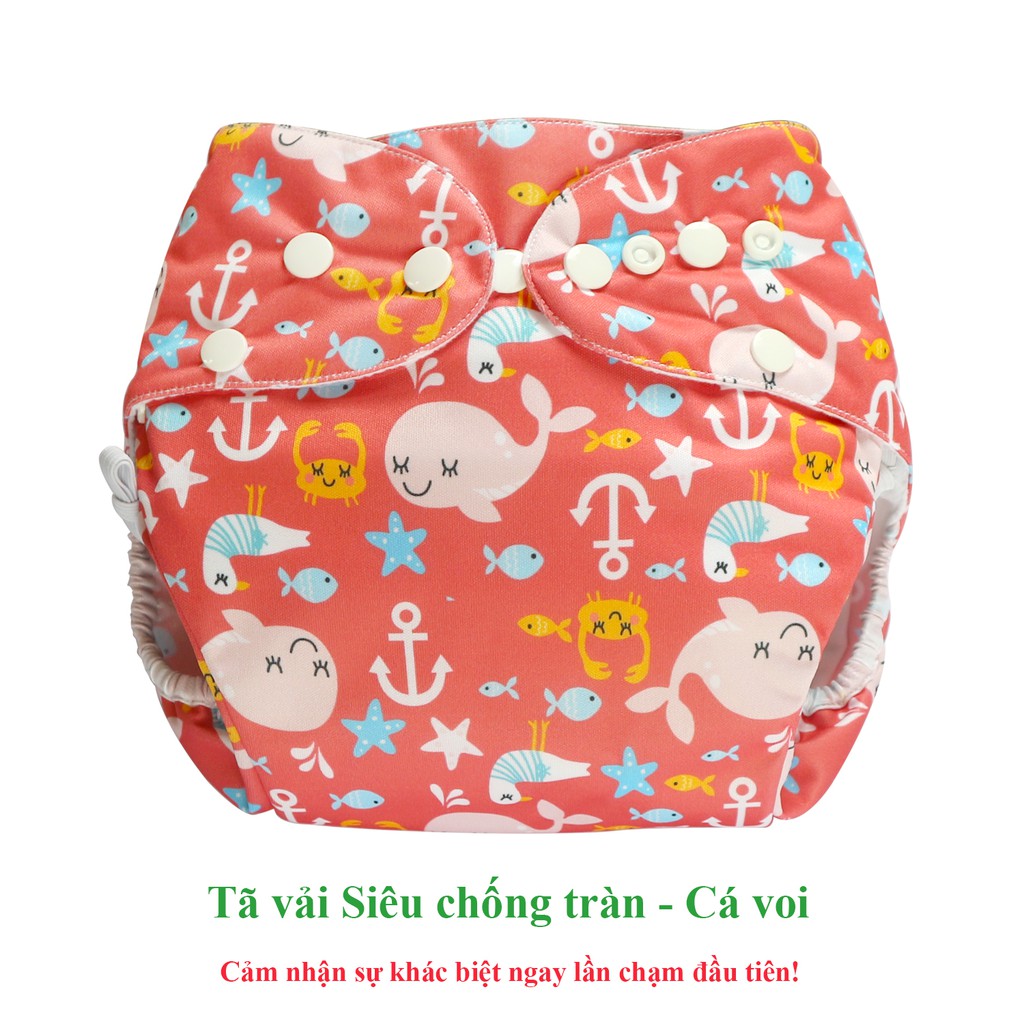 Bộ tã vải Đêm Siêu chống tràn BabyCute size S (3-9kg) (1 vỏ + 1 lót) - Giao mẫu ngẫu nhiên