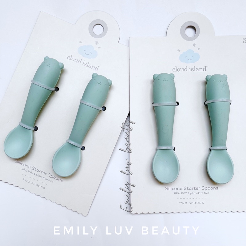 Thìa tập ăn silicon hình gấu Cloud Island