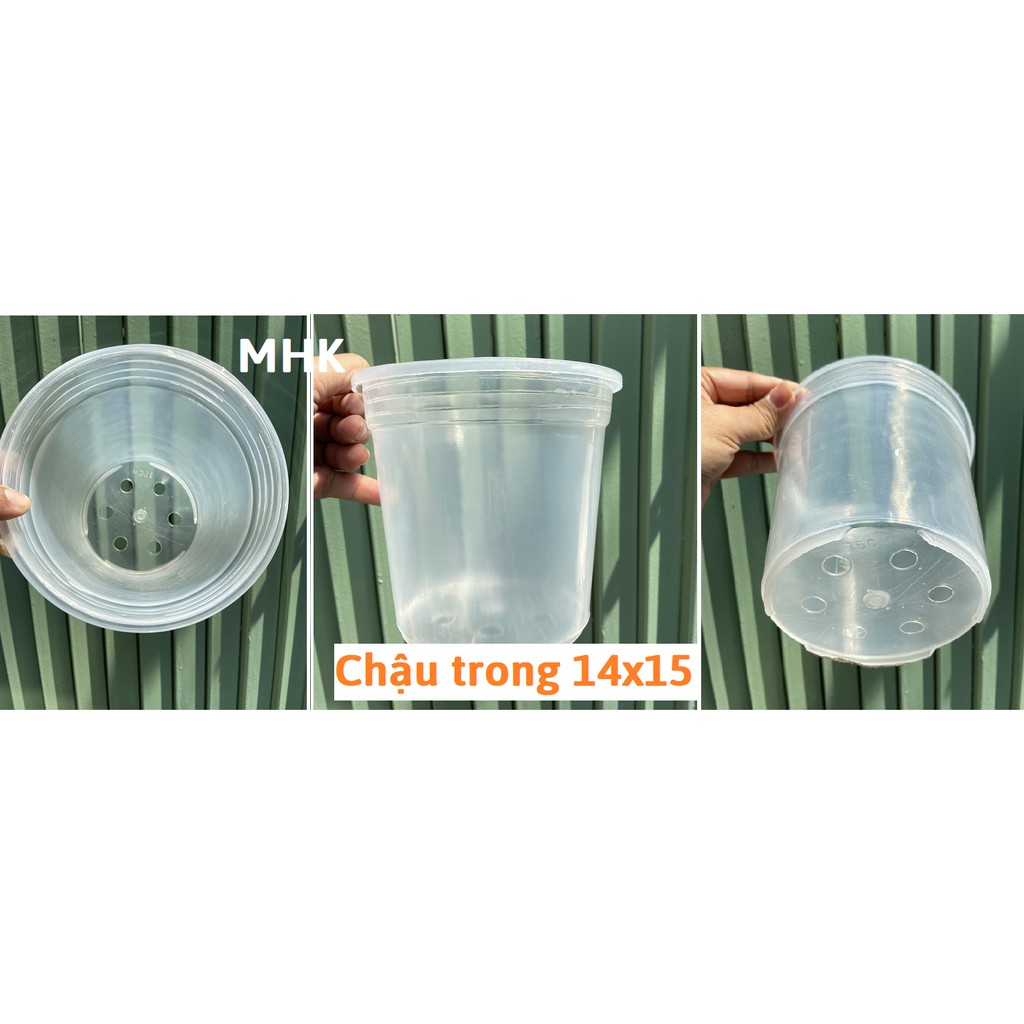 Chậu NHỰA TRONG 14x15 (cm) Thakico !