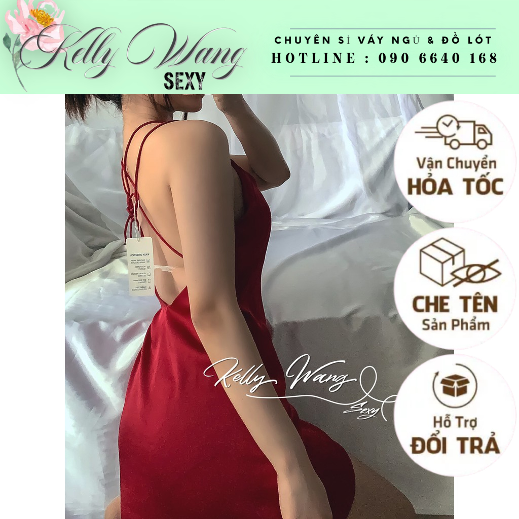 Hàng loại 1 - 3 size  SX 147-Váy ngủ sexy viền ren KELLY WANG