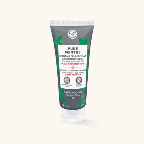 Yves Rocher Pure Menthe Mặt nạ than se khít lỗ chân lông cho da dầu, mụn 75ML