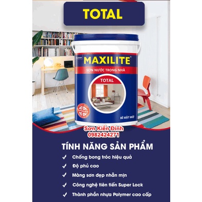 Sơn Nước Trong Nhà Maxilite Total 30CB bề mặt mờ, chống bong tróc- Lon 5L