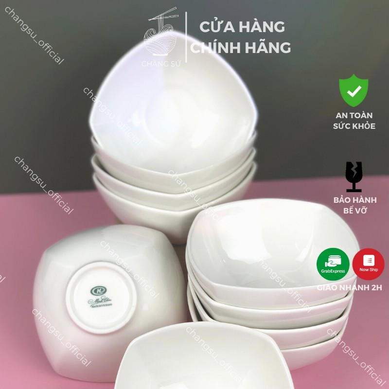 Bộ bát vuông ăn cơm - Set bát chè tráng miệng 6 và 10 chén vuông