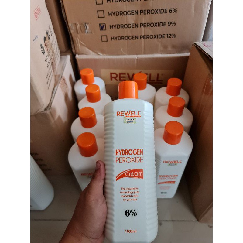 Oxy trợ nhuộm cao cấp không rát Rewell 1000ml 6%(20 vol) 9%(30 vol) 12%(40 vol) 😍 FREESHIP 😍 hỗ trợ nhuộm ,bảo vệ tóc 🍔🍔