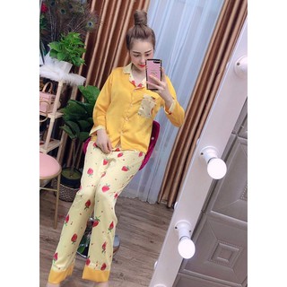 Đồ Bộ Tay Dài Lụa Satin