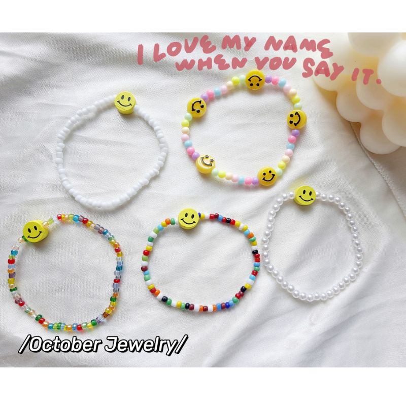 [RẺ VÔ ĐỊCH] Vòng tay hạt cườm handmade hình mặt cười | BigBuy360 - bigbuy360.vn