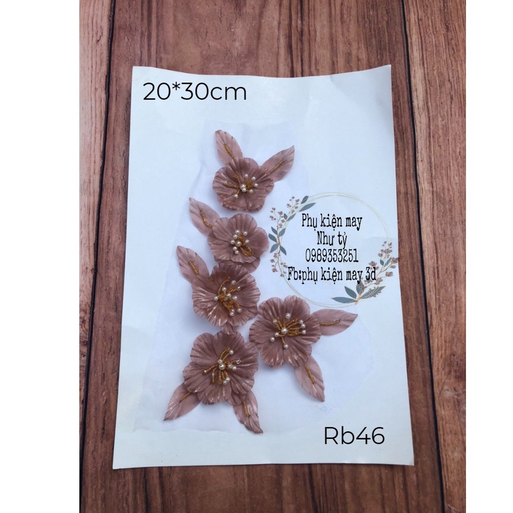 nhánh ren hoa rời ruy băng 5 màu 30cm xinh xắn