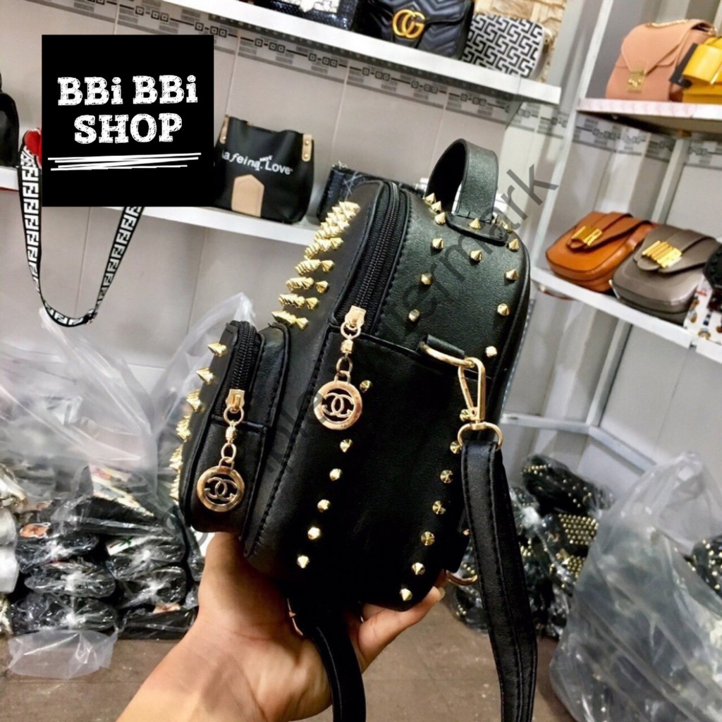 Balo Đinh Tán Vàng Cá Tính Hottrend // Đeo Balo// Đeo Chéo