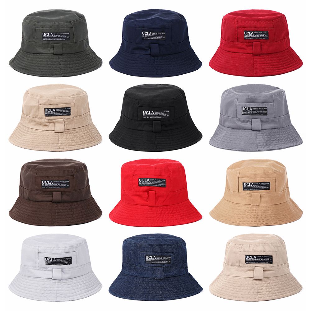 Mũ Ngư Dân Bằng Cotton Vành Rộng Thêu Chữ Chống Nắng/Nắng Nhiều Màu Sắc Có Thể Tái Sử Dụng Cho Nam Và Nữ