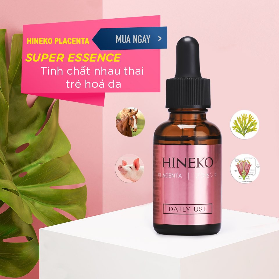 Tinh chất nhau thai trẻ hoá da, HINEKO PLACENTA SUPER ESSENCE, 100% nhập  khẩu từ Nhật | Shopee Việt Nam