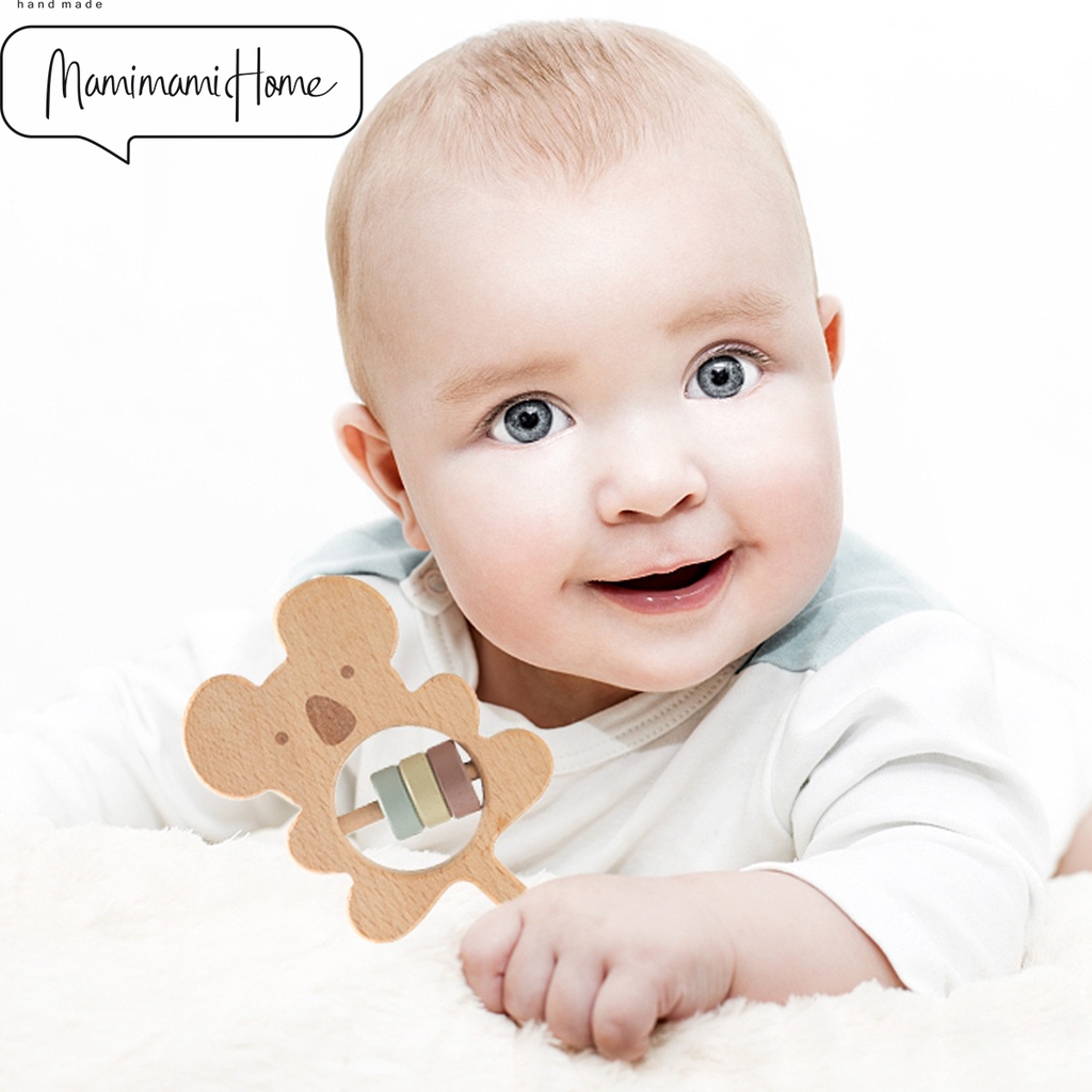 Đồ chơi Mamimamihome bằng gỗ lục lạc cho bé mọc răng