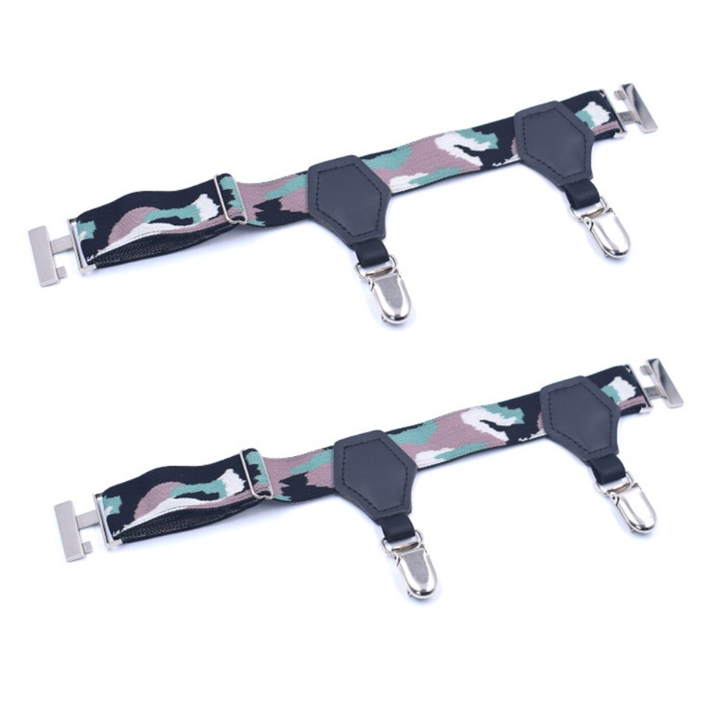 Set 2 Cặp Dây Nylon Đeo Vớ Họa Tiết Rằn Ri Co Giãn Chống Trượt Có Thể Điều Chỉnh Cho Nam Nữ