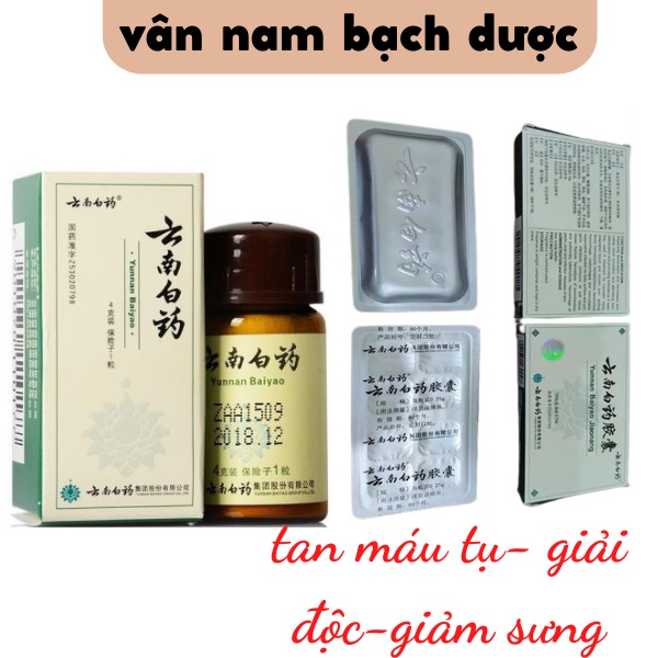 Vân nam bạch dược lọ 4g bột và 1 viên bảo hiểm tử giúp cầm máu chảy, tan máu tụ, nhanh lành vết thương hàng tốt có sẵn