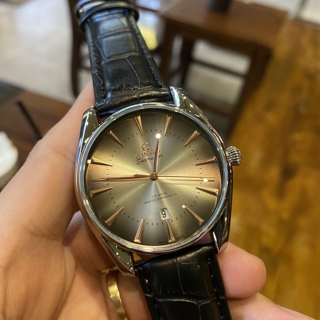 Đồng Hồ Nam omega OM066 Mặt Trơn Kim trôi Máy Pin Chống nước, chống xước