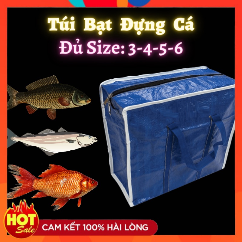 Túi Bạt Đựng Cá , Túi Dứa có dây kéo đựng đồ chống thấm nước, đựng cá chép,rô,trắm,chẽm,cá lóc....