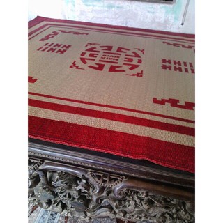 Chiếu cói Nga Sơn họa tiết màu đỏ