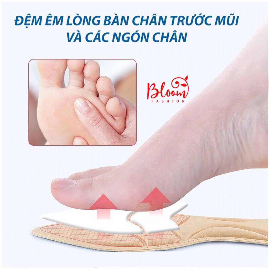 Combo 2 Cặp Lót Giày 4D lót mũi giày êm chân thoáng khí, COTTON 100% ngăn mùi hôi chân | Phụ kiện giày Bloom