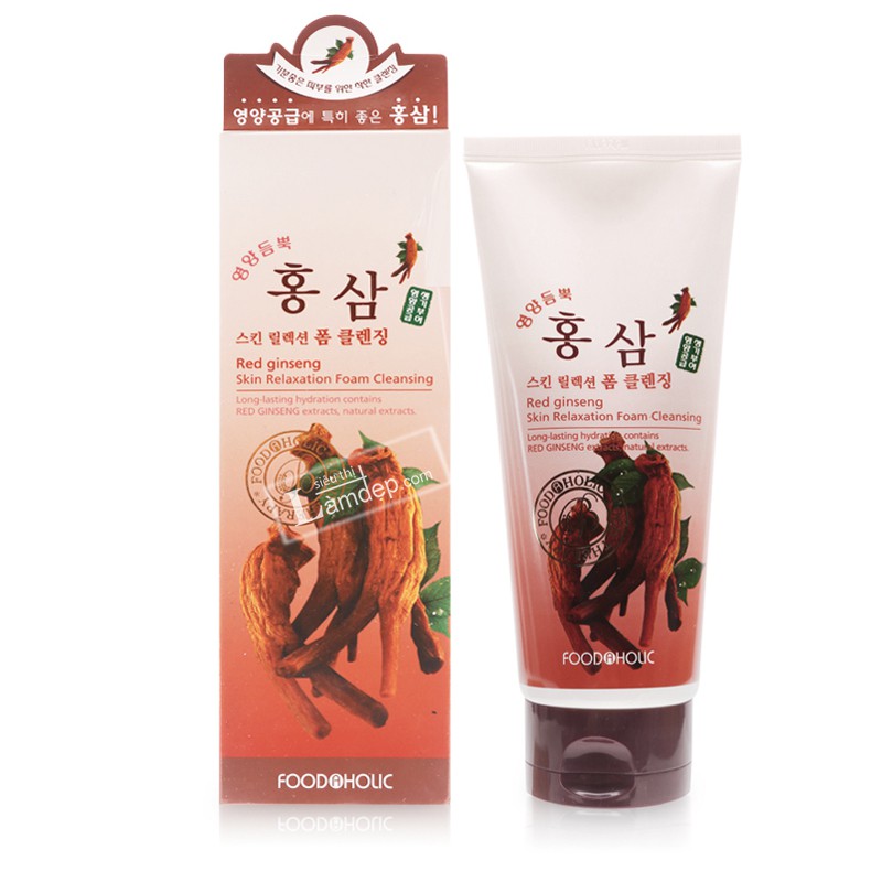 Sữa Rửa Mặt Hồng Sâm Red Ginseng Skin Relaxation Foam Cleansing 180ml