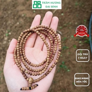 Vòng tay trầm hương 216 hạt cao cấp 4mm, tốc tự nhiên - trầm hương đại bình