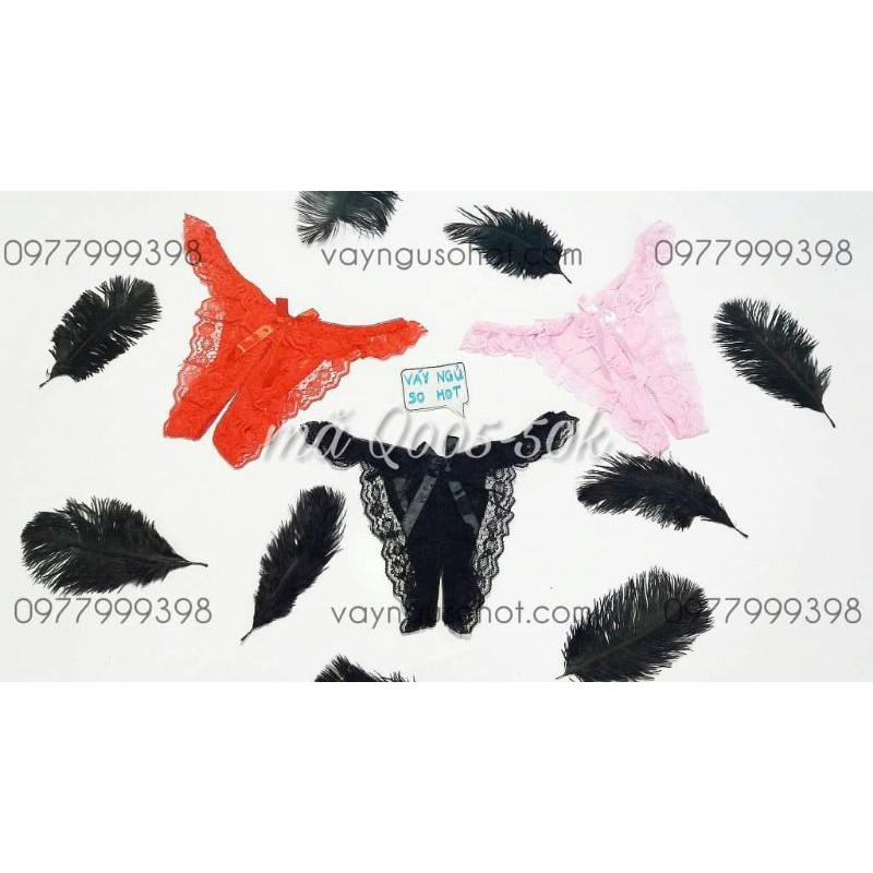 quần lót nữ quần xẻ đáy không đũng ren hoa sexy gợi cảm
