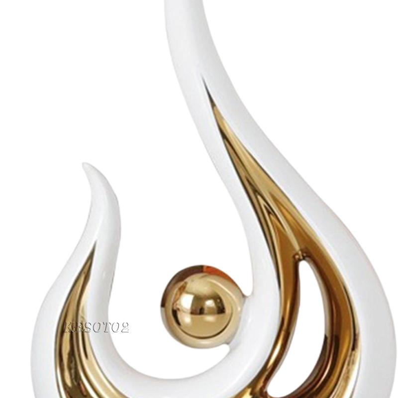 Bộ 2 Bức Tượng Nghệ Thuật Trừu Tượng Bằng Sứ Để Bàn Trang Trí Nhà Bếp