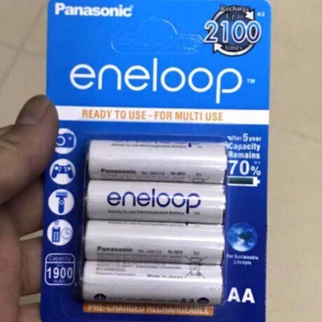 Pin fash. Pin sạc Panasonic 2a 2100 ÊnLoop 168000đ