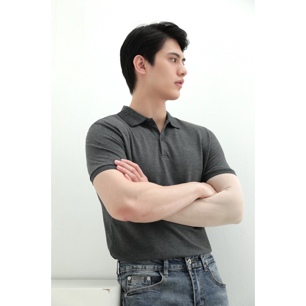 A/G Áo Polo Nam Cổ Bẻ Xám Đậm Và Xám Nhạt Phom SLimfit, Chất Liệu Cotton Thoáng Mát Không Nhăn