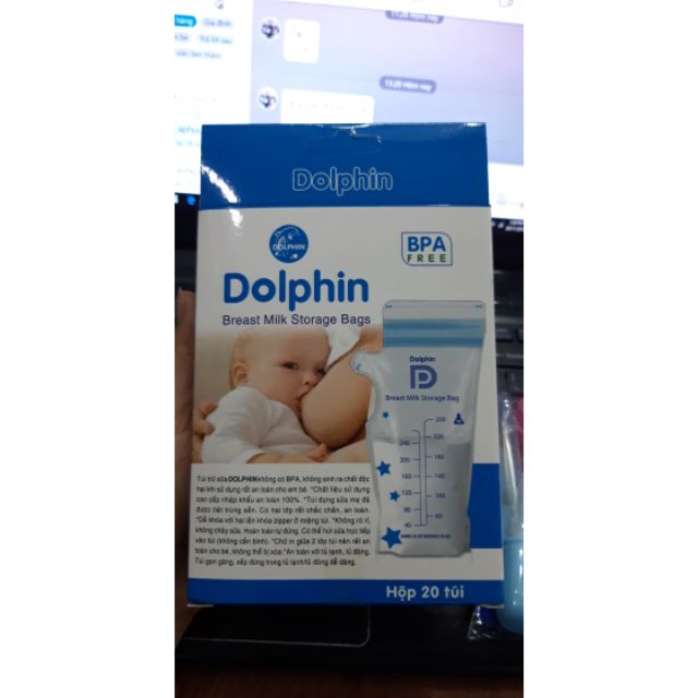 Túi trữ sữa dolphin 250ml - 20 túi